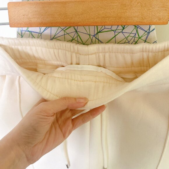 New Creamy White Soft Warm Fleece Staight-Leg Pants - Picture 3 of 5